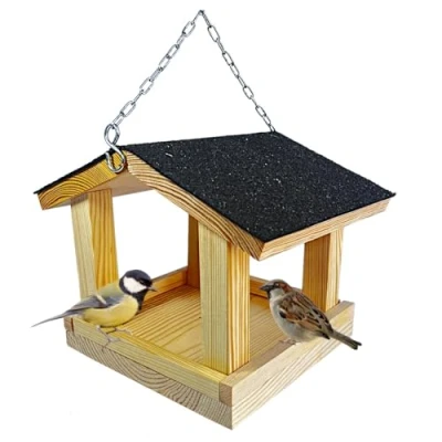Abbildung von KOSETO Vogelhaus Vogelfutterhaus zum Aufhängen Balkon wetterfest Futterhaus, Vogelfutter