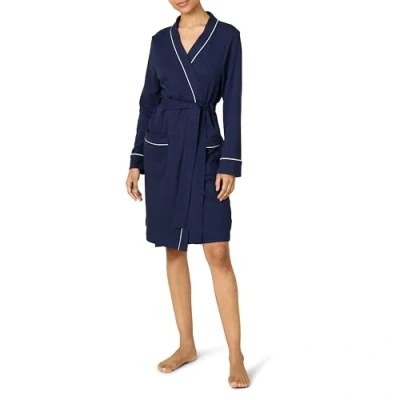 Abbildung von Amazon Essentials Damen Leichter Waffel Bademantel, Mittellang (Erhältlich In Übergröße), Marineblau, XXL
