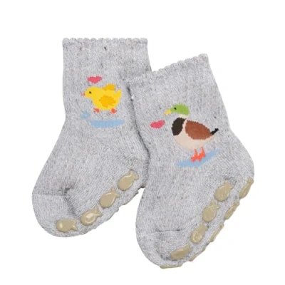 Abbildung von FALKE Unisex Baby Stoppersocken Duckling B Hp Baumwolle rutschhemmende Noppen 1 Paar, Weiß White 2000, 80 92