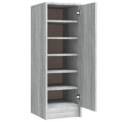Abbildung von vidaXL Schuhregal Regal Schrank Schuhschrank Schuhablage Schuhständer Schuhaufbewahrung Schuhtruhe Schuhorganizer Grau Sonoma 32x35x92cm Holzwerkstoff