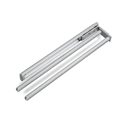 Abbildung von SOTECH Aluminium Handtuchhalter TED 2 armig EV1 eloxiert (450 730 mm, ausziehbar, drehbar) Teleskop Auszug geeignet für Bad oder Küche