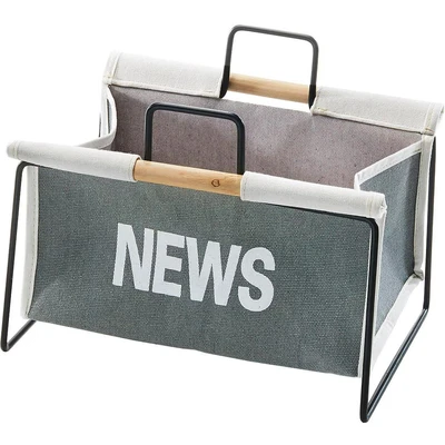 Abbildung von locker Zeitungsständer &quot;Zeitungsständer aus Metall, schwarz und Canvas grau&quot;