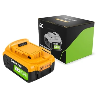 Abbildung von Green Cell (5Ah 18V Li Ion) Akku 5000mAh Ersatzakku für DeWalt XR DCB184 DCB182 DCB200 DCB201 DCB180 DCB181 mit Batterieladeanzeige Kein Memory Effekt