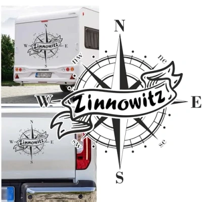 Abbildung von Rakelfix Kompass Zinnowitz Aufkleber Sticker Ostsee Urlaub Autoaufkleber Wohnwagen Auto Wohnmobil
