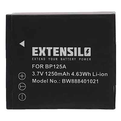 Abbildung von EXTENSILO Akku Ersatz für Samsung IA BP125A/EPP, BP125EPP Kamera (1250mAh, 3,7V, Li Ion)