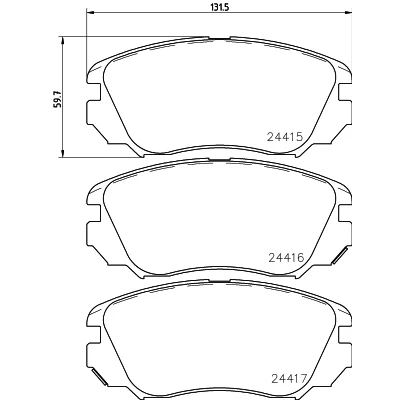 Abbildung von HELLA 8DB 355 013 051 Bremsbelagsatz mit akustischer Verschleißwarnung Zubehör OPEL: Insignia A Sports Tourer, Schrägheck