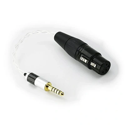 Abbildung von ABLET 4,4 mm Stecker auf 4 polige XLR Buchse, versilberter Kopfhörer Audio Adapter für Sony WM1A, NW WM1Z, PHA 2A