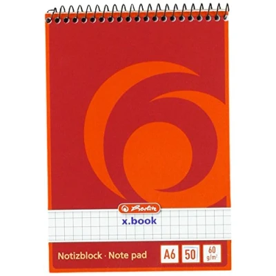 Abbildung von Herlitz 110635 Notizblock, DIN A6, kariert, 50 Blatt Grau