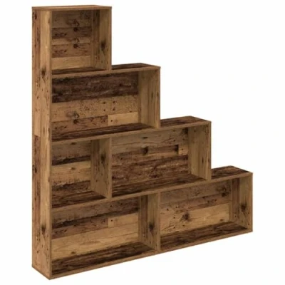 Abbildung von vidaXL Bücherregal Altholz Optik 157x24x160 cm Holzwerkstoff, Bücherschrank, Lagerschrank, Bücherständer, Lagerregal, Büroschrank, Aktenregal