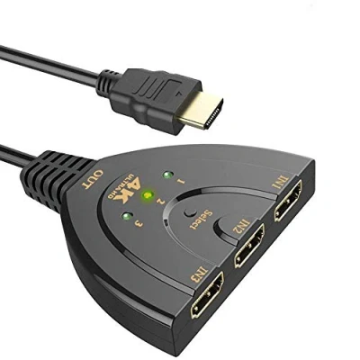 Abbildung von HDMI Switch, 4K Switcher 3 in 1 Ausgang und Pigtail Kabel Auto Verteiler UHD HDR 3D Full HD 1080p HDCP, zu Splitter mit Für HDTV PS4 Xbox One Roku Apple TV