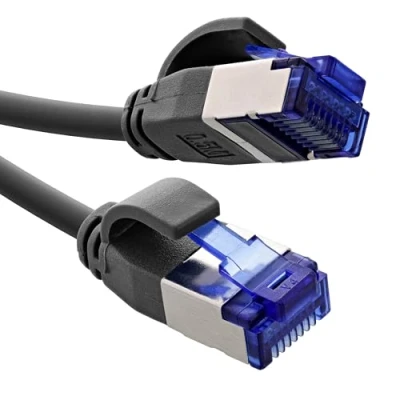 Abbildung von InLine Netzwerkkabel 3m, S/FTP, TPE (LSZH), Cat.6A Patchkabel, 500Mhz, slim, Gigabit LAN, Netzwerk, Ethernet, Kupfer, PoE, schwarz, 74903S