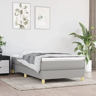 Abbildung von vidaXL Bett Bettgestell Hellgrau 90x200 cm Stoff