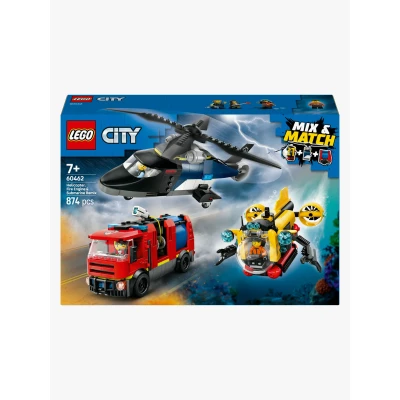 Abbildung von 60462 City Kombinationsset mit Hubschrauber, Löschauto und U Boot, Konstruktionsspielzeug