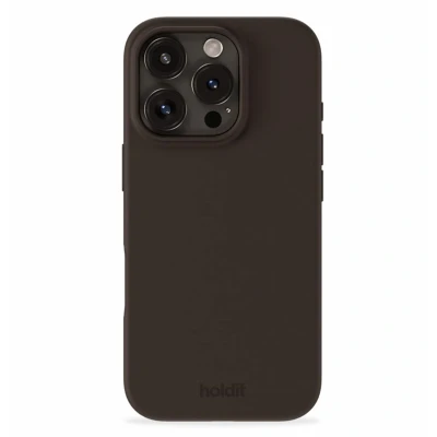 Abbildung von Apple iPhone 16 Pro Hülle Silikon Holdit Hard Case/Backcover Handyhülle Braun