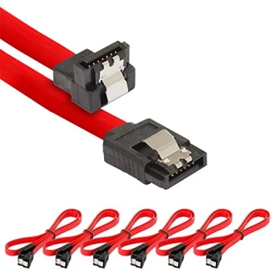 Abbildung von POPPSTAR 6x SATA Kabel SSD/HDD (0,5m SSD Datenkabel/SATA 3 SSD, gerade Stecker auf gewinkelt) bis zu 6 Gbit/s, rot