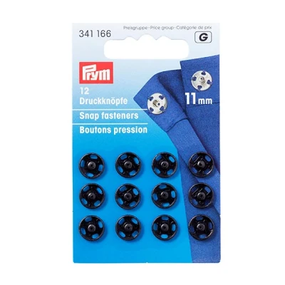 Abbildung von Prym Druckknöpfe, Metal, Schwarz, 11 mm Durchmesser