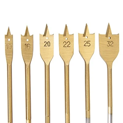 Abbildung von Silverline DS32 Titanbeschichtete Flachfräsbohrer, 6 tlg. Satz 1032 mm