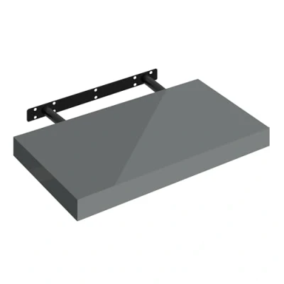 Abbildung von WOLTU Wandregal grau, Regal Wand, Schweberegal, Regalbrett, Wandboard, mit Metallhalterung, unsichtbare Montage, für Küche Badezimmer Wohnzimmer Schlafzimmer, aus MDF, 40x22,9x3,8 cm