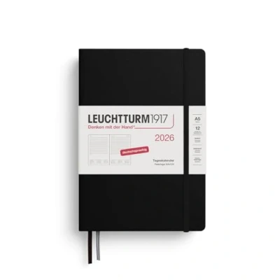 Abbildung von LEUCHTTURM1917 372591 Tageskalender Medium (A5) 2026, 12 Monate, Schwarz, Deutsch