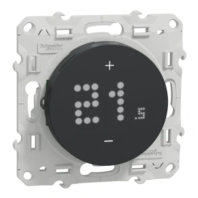 Abbildung von Schneider Electric Wiser Odace Thermostat kabelgebunden 2 A Anthrazit S540619