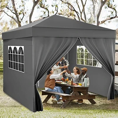 Abbildung von YITAHOME 3X3M Outdoor Pop Up Pavillon Mit Seite Faltpavillon, Wasserdichter Faltbarer Gartenpavillon Für Alle Jahreszeiten Camping Anti uv Kostenlosen Höhenverstellbaren Party Märkte