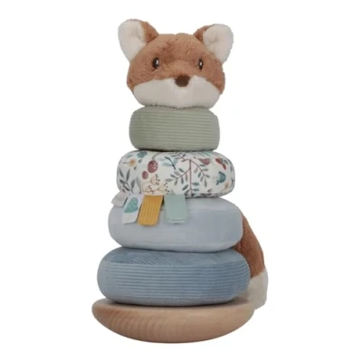 Abbildung von Little Dutch 8922 FSC Holz Ring Stapelturm Fuchs Forest Friends blau