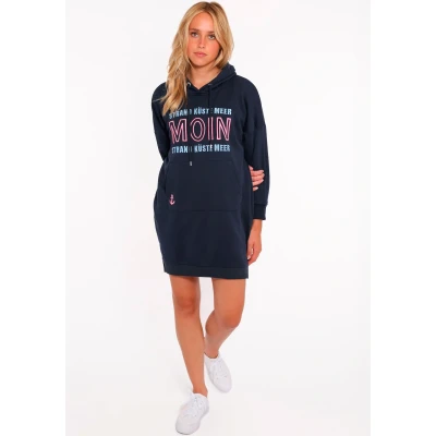 Abbildung von Zwillingsherz Sweatkleid &quot;&quot;Strand Küste Meer&quot;&quot;, mit Kapuze und Front Motiv &quot;Strand Meer&quot;