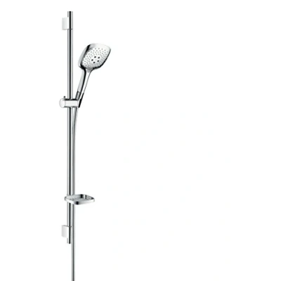 Abbildung von hansgrohe Brausegarnitur &quot;Raindance Select E&quot;, (Komplett Set), 15cm, mit Duschstange 90cm und Seifenschale, chrom