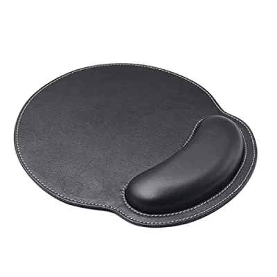 Abbildung von eyscar Ergonomisches Mauspad mit Handgelenkauflage,Mauspad Handauflage,Gaming Mauspad,Anti Sehnenscheidenprobleme für Computer und Laptop (Leather Black)