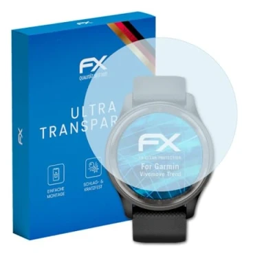 Abbildung von atFoliX Schutzfolie kompatibel mit Garmin Vivomove Trend Folie, ultraklare FX Displayschutzfolie (3X)