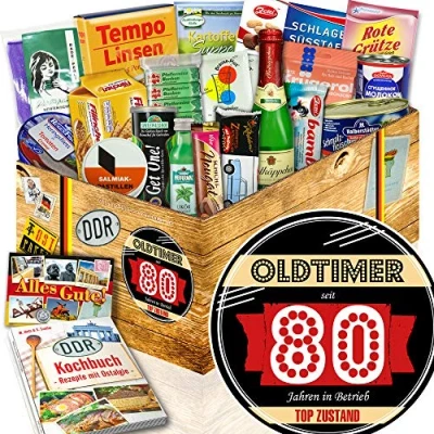 Abbildung von Oldtimer 80 / Geschenke 80ten Geburtstag/Geschenk DDR Spezialitäten