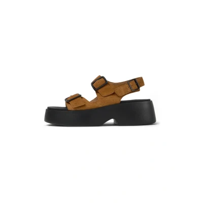 Abbildung von Camper Plateausandalette, Damen, Größe: 37, Mittelbraun Schuhe