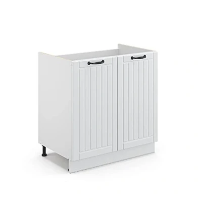 Abbildung von Vicco Spülenunterschrank Fame Line, Weiß Landhaus/Weiß, 80 cm ohne Arbeitsplatte