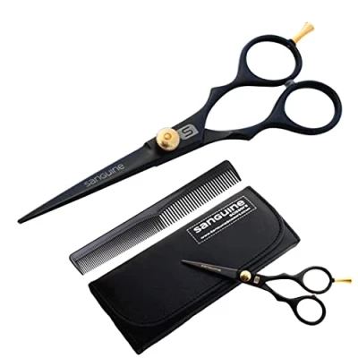 Abbildung von Profi Friseur Schere 14 cm, deep black + Fall