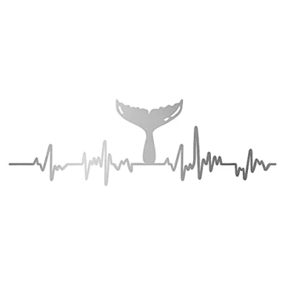 Abbildung von Aufkleber Herzschlag Tiere Breite 27cm Lifeline Heartbeat Deko Sticker Selbstklebend für Auto Kühlschrank Laptop Autoaufkleber K150 (Silber, 26 Wal)