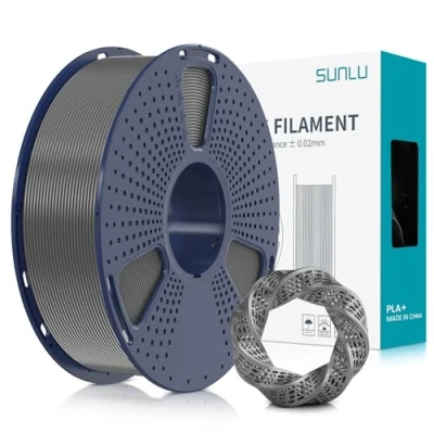 Abbildung von SUNLU PLA+ Filament 1.75mm, PLA Plus 3D Drucker Filament, Stärker belastbar, Neatly Wound, 1KG Druck Maßgenauigkeit +/ 0.02mm, Grau