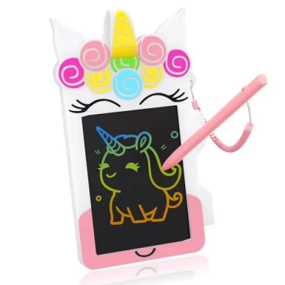 Abbildung von HOMESTEC Einhorn Kinder Zeichentafeln 4,5 Zoll, LCD Schreibtafel, Kinderspielzeug für 2 3 4 5 6 Jahre alte Jungen Mädchen Geschenke