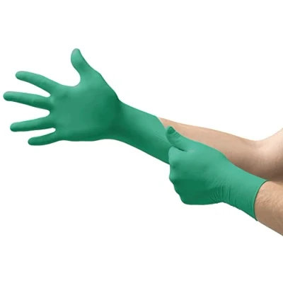 Abbildung von Ansell TouchNTuff 92 500 inweg Nitrilhandschuhe Gepudert, Latexfrei Handschuh, Exzellenter Schutz bei Mechanik und Chemikalienarbeiten, Lebensmitteln, Grün, Größe M (100 Handschuhe)