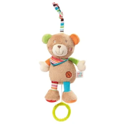 Abbildung von Fehn Spieluhr Baby Einschlafhilfe Teddy Kuscheltier mit Melodie &quot;Weißt du wieviel Sternlein stehen&quot; Babyspielzeug für Unterwegs &amp; Zuhause Musikspielzeug Babys Kleinkinder