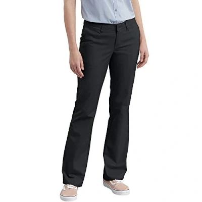 Abbildung von Dickies Damen Flat Front Stretch Twill Pant Slim Fit Bootcut Khakis, schwarz, 46