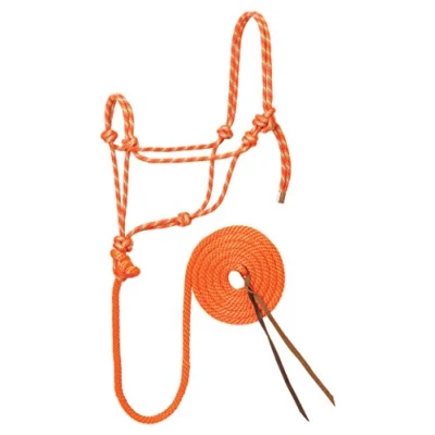 Abbildung von Weaver Leather Diamond Braid Halfter und Leine, Orange/Mint