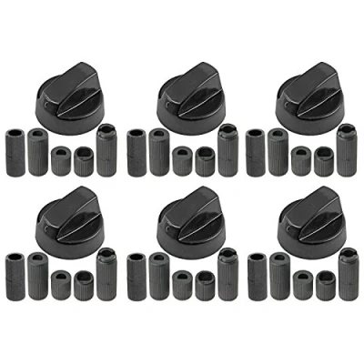 Abbildung von SPARES2GO Universal Schwarz Steuerschalter Knöpfe für alle macht und modelle of Ofen, Herd &amp; Herdplatte (6 stück packung)