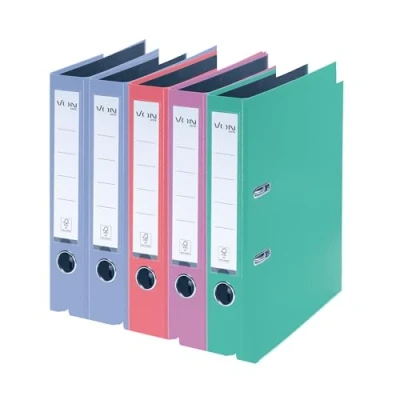 Abbildung von VON Leitz 5er Pack Ordner A4, Karton mit Kunststoffeinband, 50 mm Rückenbreite, Für 350 Blatt, FSC zertifizierter Karton, Schule, Studium &amp; Haushalt, Mehrere Farben, 10561099