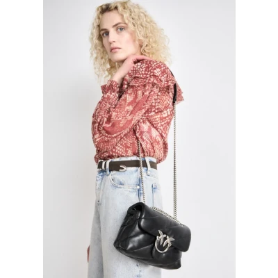 Abbildung von Pinko LOVE PUFF MINI Umhängetasche Black/old silvercoloured, Damen, Größe: One Size, silver coloured