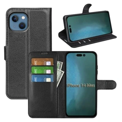 Abbildung von betterfon Hülle für Apple iPhone 14 Plus Handy Tasche Handhülle Etui Book Case Cover Schutz Schwarz