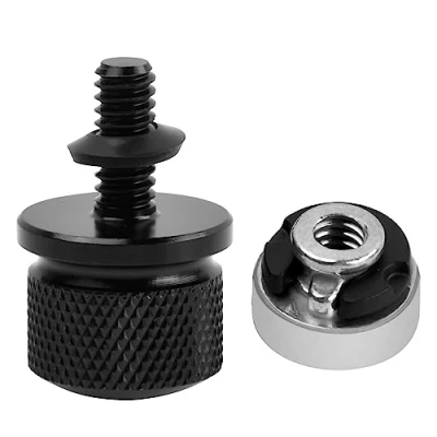 Abbildung von Hoxfly Motorrad Sitzschrauben, Aluminium Sitzschraube Sitzbank Schraube Sitz Befestigung, mit C Clips Unterlegscheibe, 1/4&quot; 20 Gewinde für Harley/Sportster/Dyna/Softail/Road King/Touring