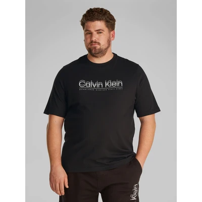 Abbildung von Calvin Klein Double LOGO Tshirt print, Herren, Größe: XXL, Black