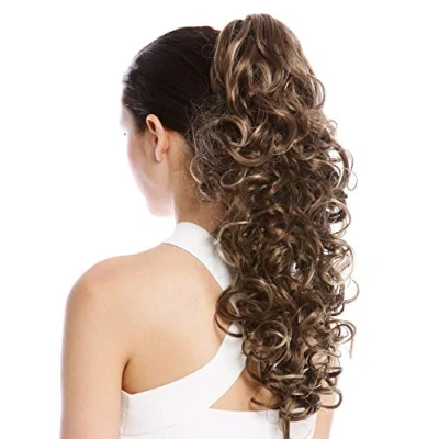 Abbildung von WIG ME UP N956 V 10H16 Haarteil Zopf Pferdeschwanz Locken lockig voluminös Steckkämme lang 50 cm Braun Blond Gesträhnt