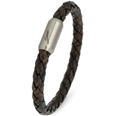 Abbildung von Simaru Lederarmband Andorra, Handarbeit Made in Germany, feines Leder Used Optik