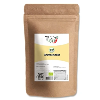 Abbildung von Tasty Pott Bio Erdmandeln ganz, geschält I Vegane Küche Tigernuss Zum Kochen und Backen Nussig süßer Geschmack Erdmandel Im Beutel 1000g